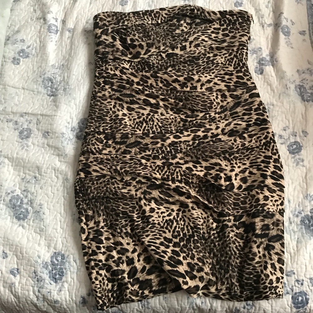 Leopard print body con dress